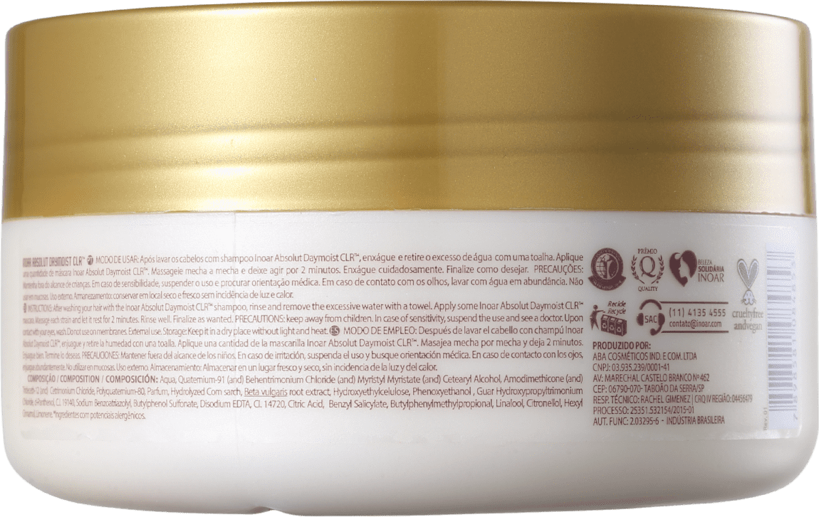 Inoar Absolut DayMoist CLR - Máscara Capilar 250g