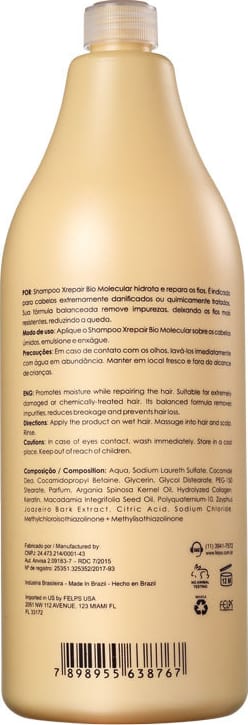 Felps Profissional XRepair Bio Molecular - Shampoo sem Sal 1500ml