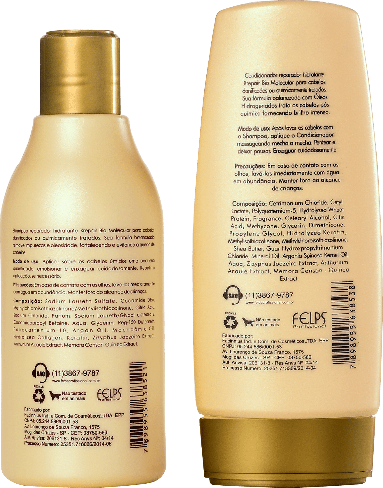 Kit Felps Profissional XRepair Bio Molecular Duo (2 Produtos)