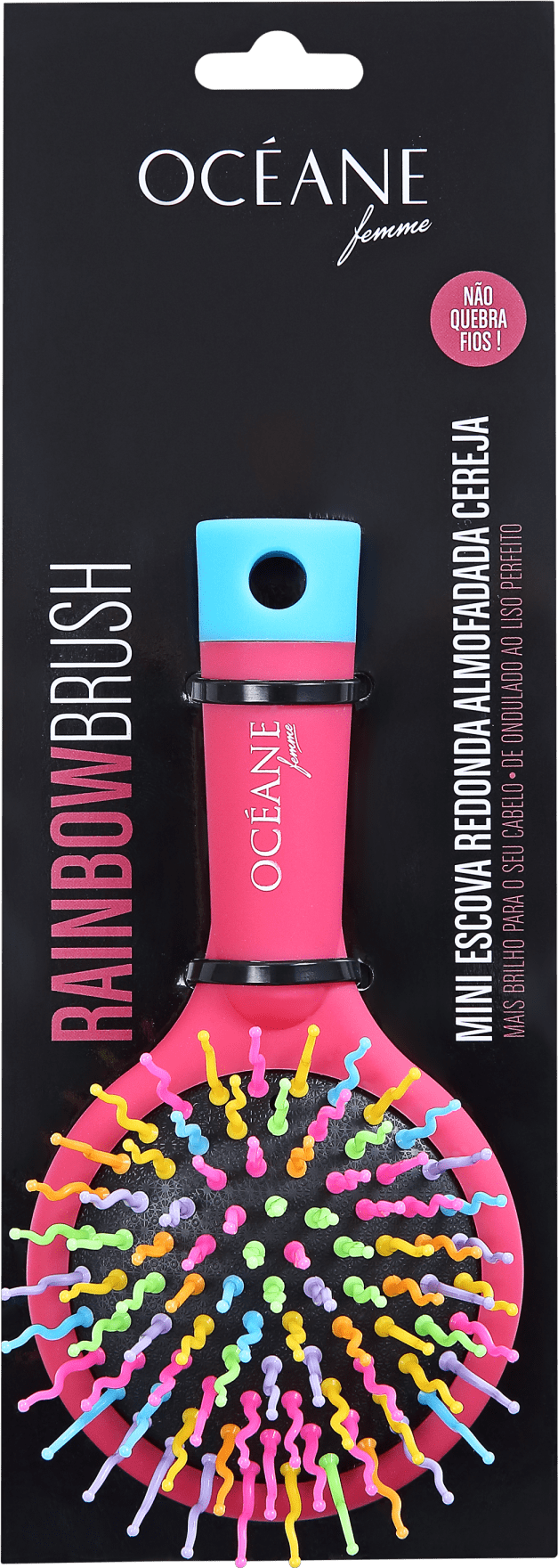Océane Rainbow Brush Cereja - Mini Escova de Cabelo