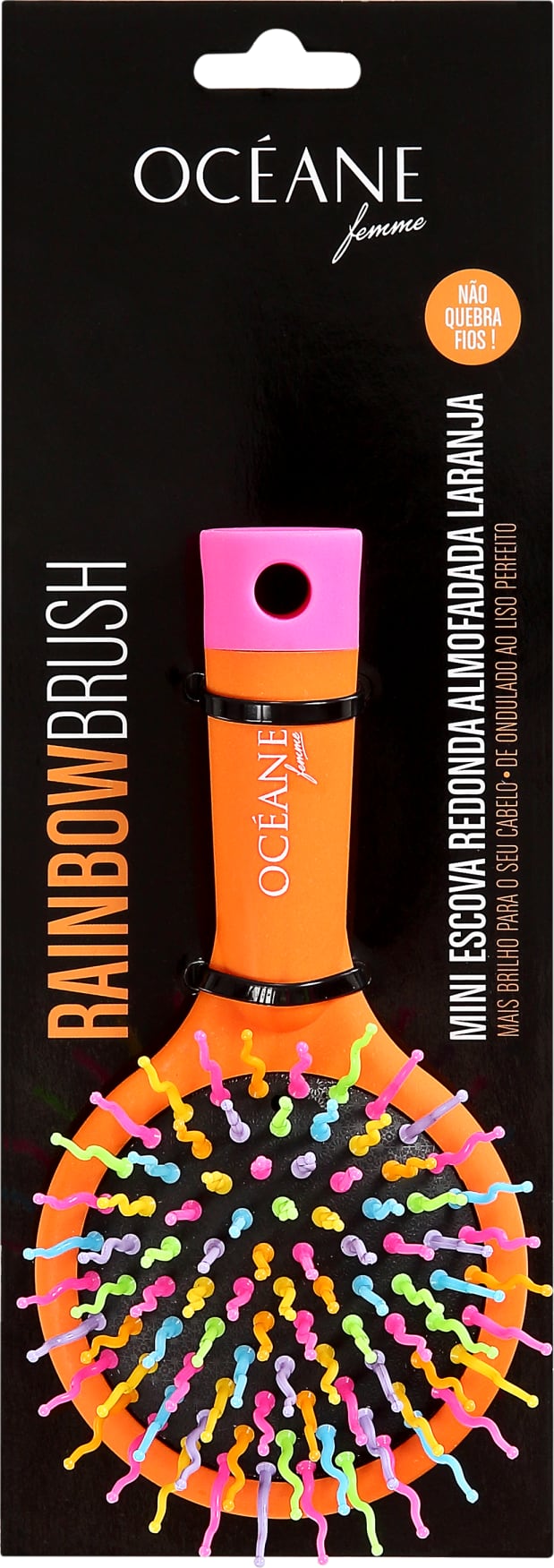 Océane Rainbow Brush Laranja - Mini Escova de Cabelo