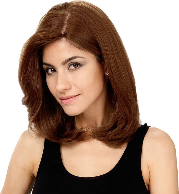 Crown Wigs Carol Castanho Médio/Claro/Louro Escuro - Peruca 35cm