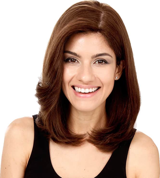 Crown Wigs Carol Castanho Médio/Claro/Louro Escuro - Peruca 35cm