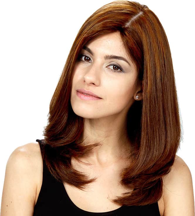 Crown Wigs Diana Castanho Médio/Claro - Peruca 45cm