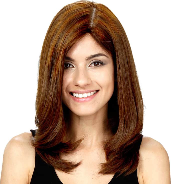 Crown Wigs Diana Castanho Médio/Claro - Peruca 45cm