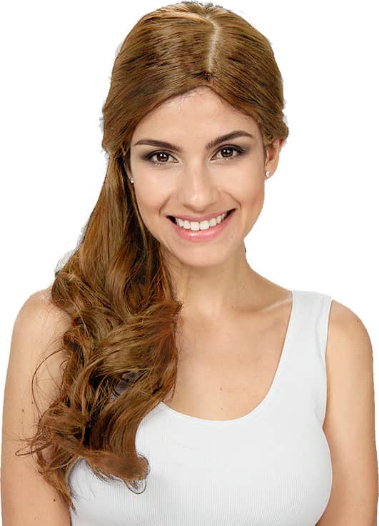 Crown Wigs Estela Castanho Claro/Louro Médio - Peruca 56cm
