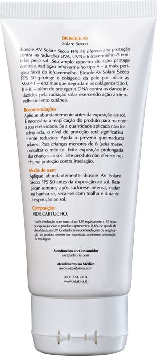 Ada Tina Biosole AV FPS 50 - Protetor Solar Facial 50g