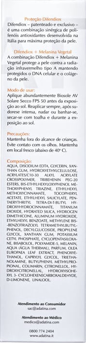 Ada Tina Biosole AV FPS 50 - Protetor Solar Facial 50g