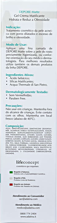 Ada Tina Depore Matte - Gel Matificante 60g