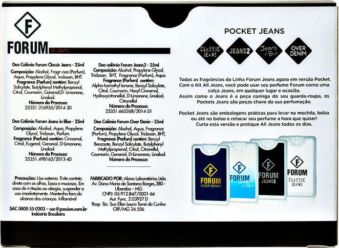 Conjunto All Jeans Pocket Forum Unissex - Deo Colônia 4x25ml