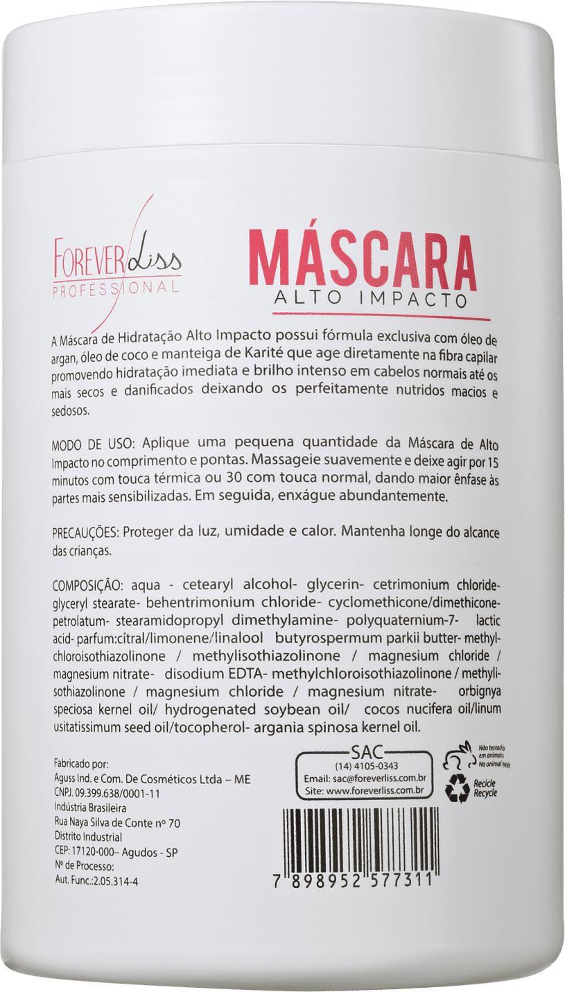 Forever Liss Professional Alto Impacto - Máscara de Hidratação 1000g