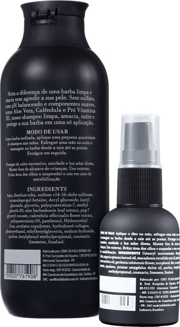 Kit Barba Cia da Barba - Shampoo 200ml + Óleo 30ml