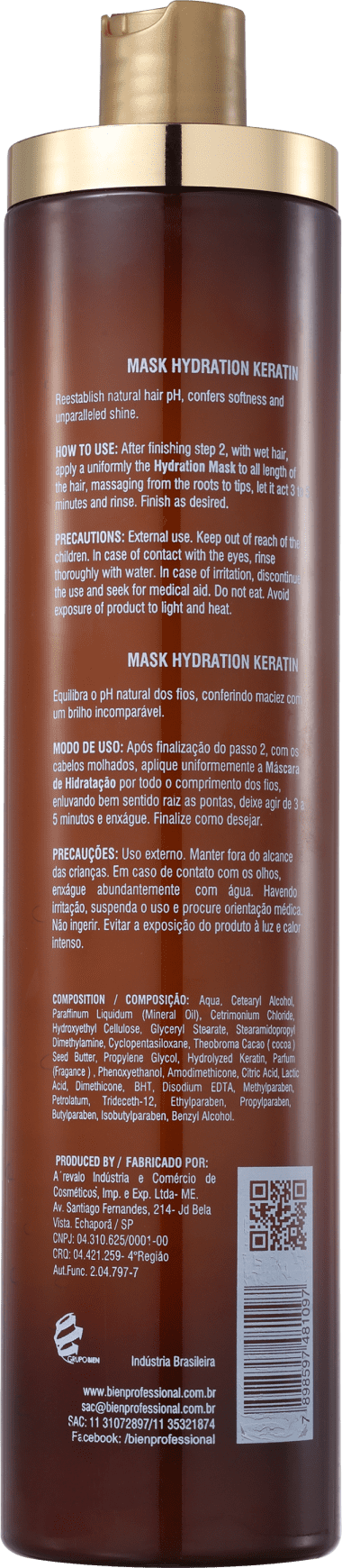 Bien Professional Cacau - Máscara de Hidratação 1000ml