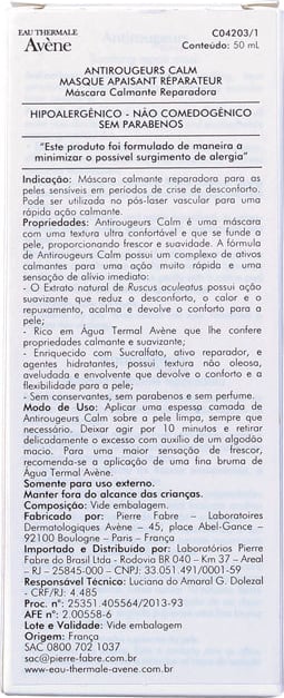Avène Antirougeurs Calm - Máscara Facial 50ml