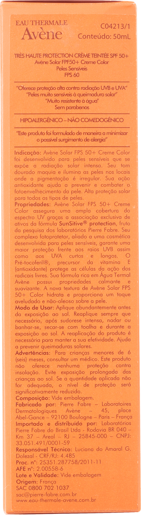 Avène Very High Protection Tinted FPS 50 - Protetor Solar com Cor 50ml