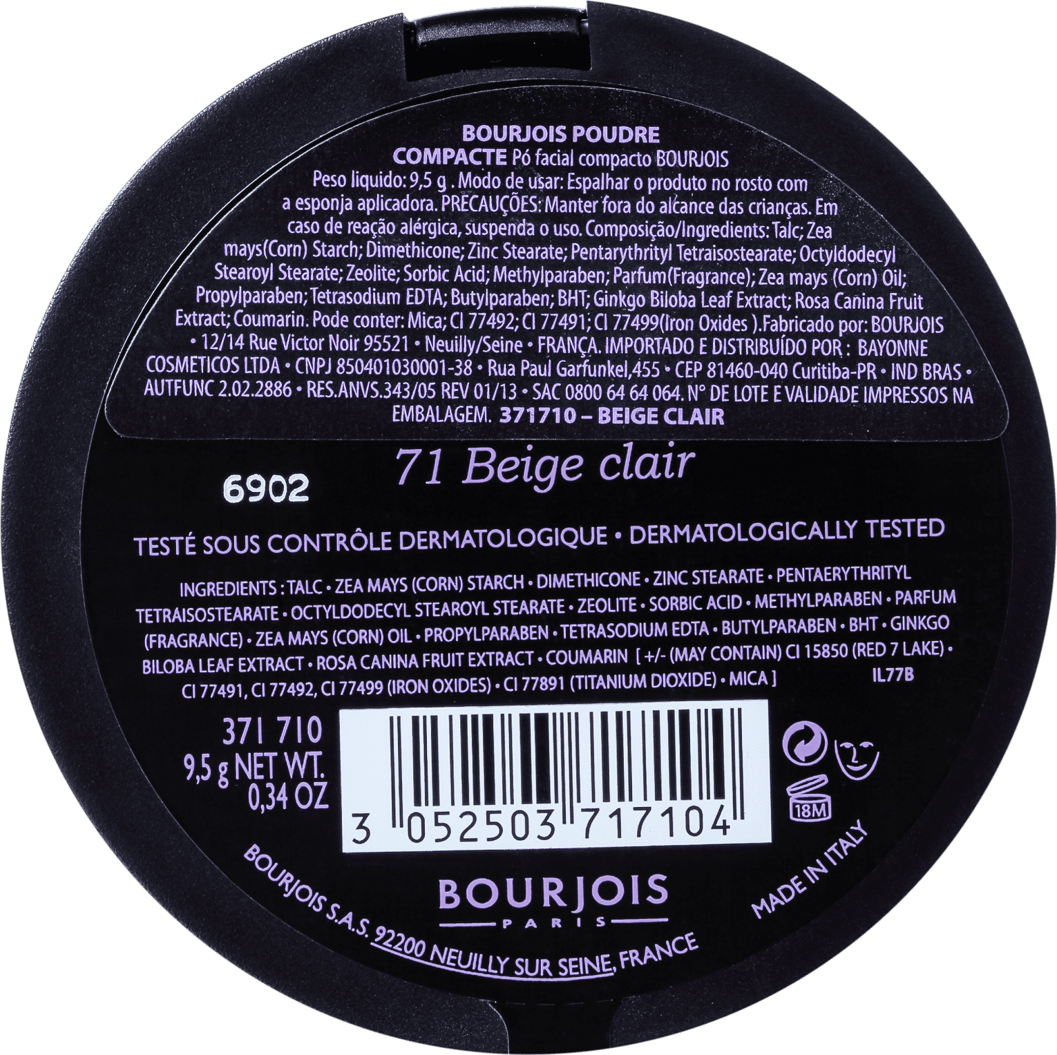 Bourjois Poudre Compacte Beige Claie - Pó Compacto Matte 9,6g