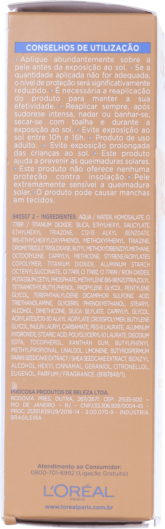 L'Oréal Paris Solar Expertise Toque Limpo FPS 70 - Protetor Solar com Cor 50g