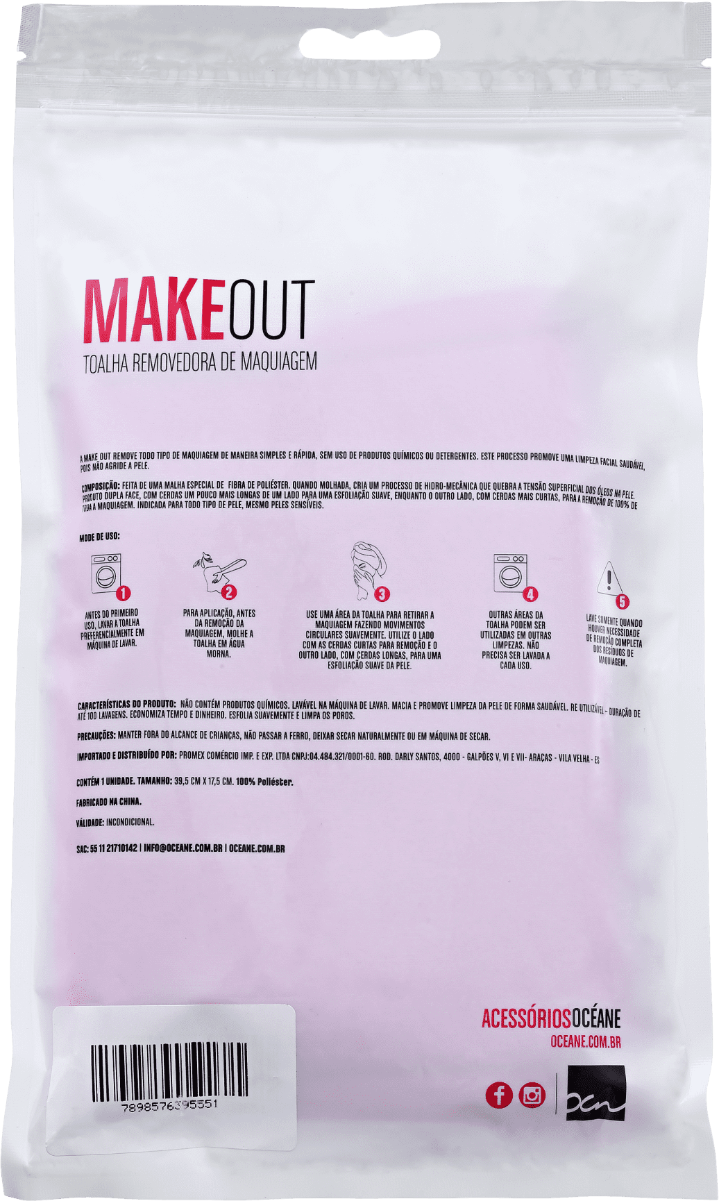 MakeOut Pink - Toalha Demaquilante