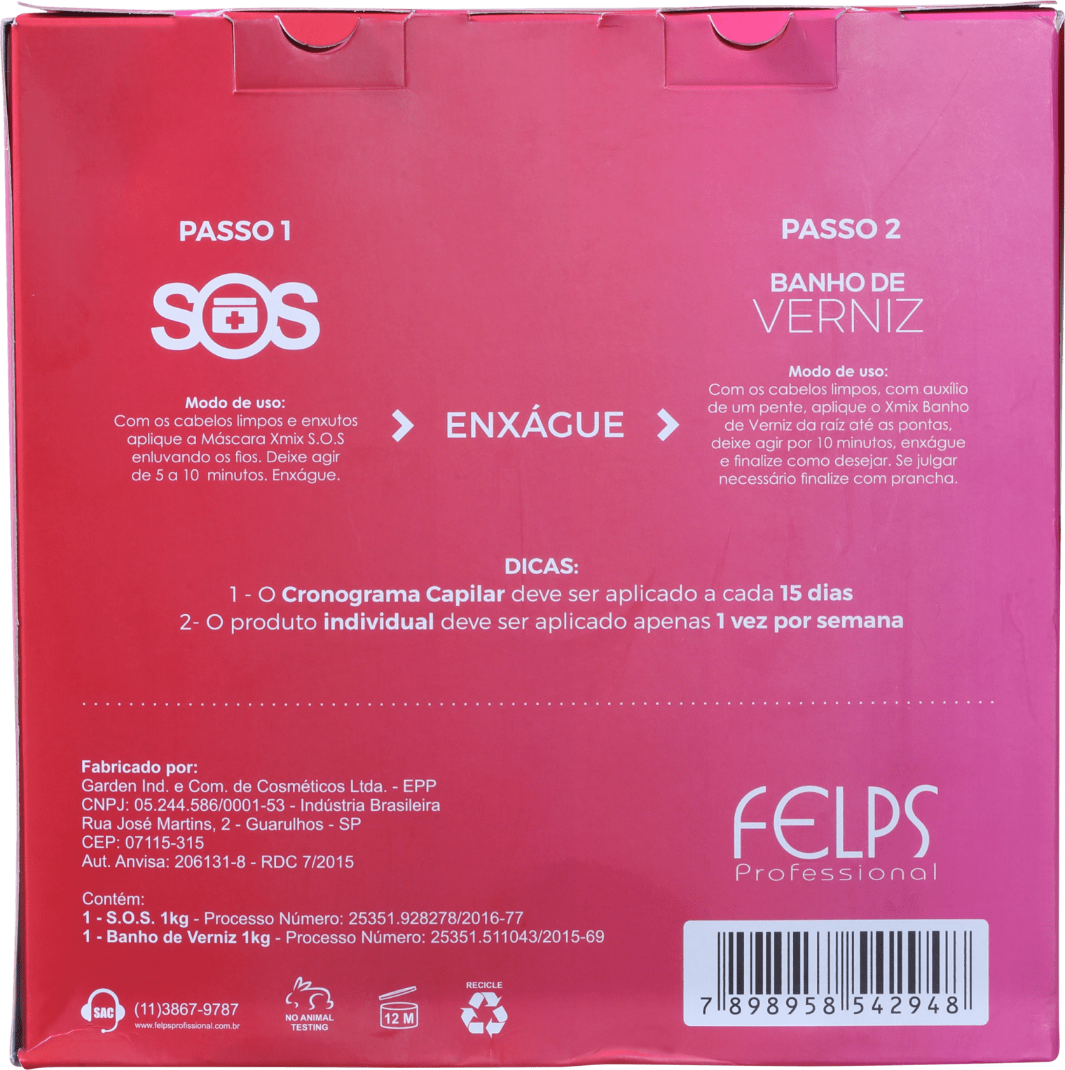 Kit Felps Profissional Xmix Cronograma Capilar de Salão (2 Produtos)