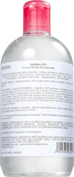 Bioderma Sensibio H2O - Água Demaquilante 500ml