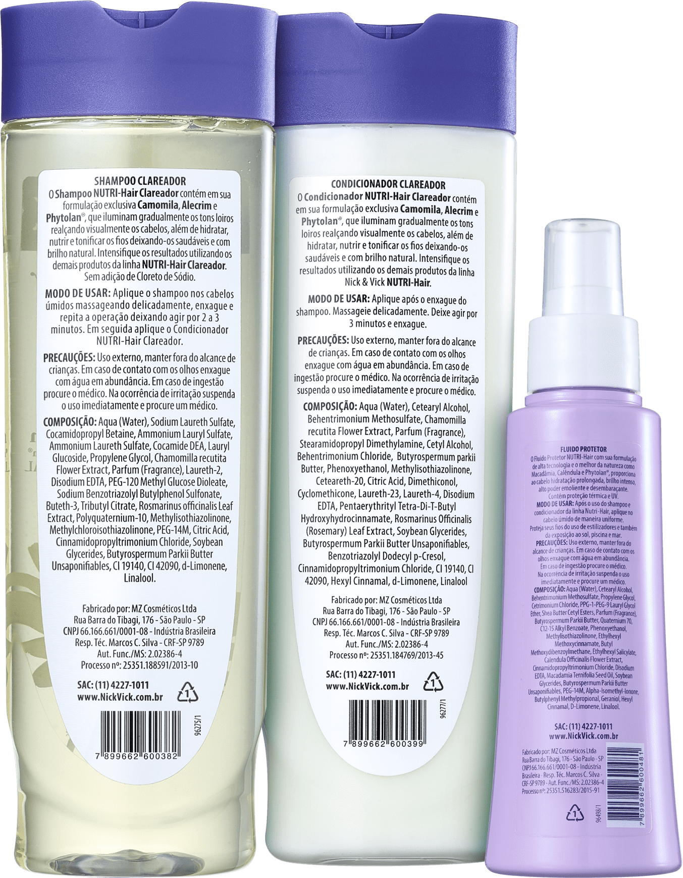 Kit Nick & Vick NUTRI-Hair Brilho sem Frizz (3 Produtos)