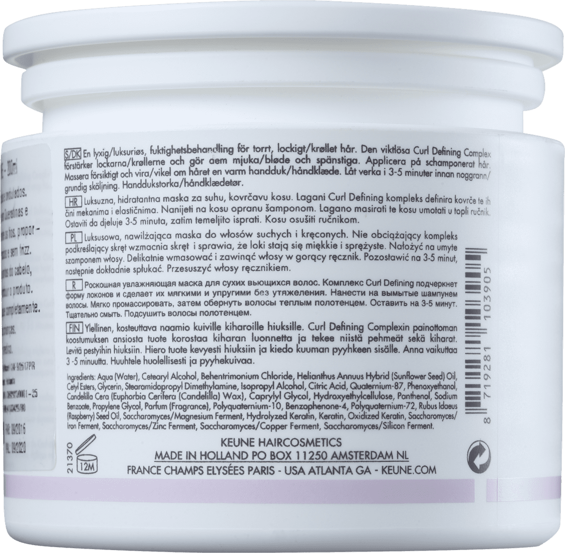 Keune Care Curl Control - Máscara de Hidratação 200ml