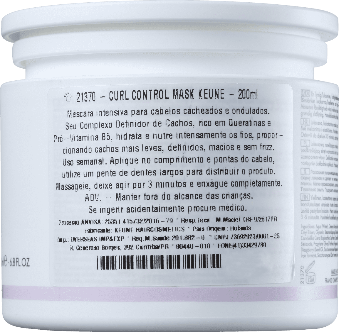 Keune Care Curl Control - Máscara de Hidratação 200ml