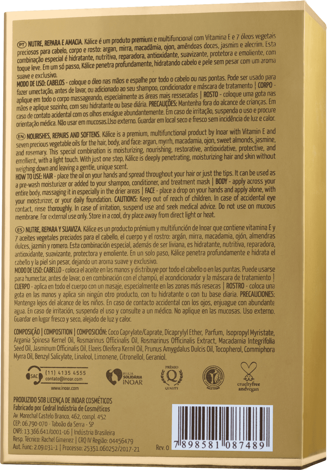 Óleo Kálice Multifuncional 100ml