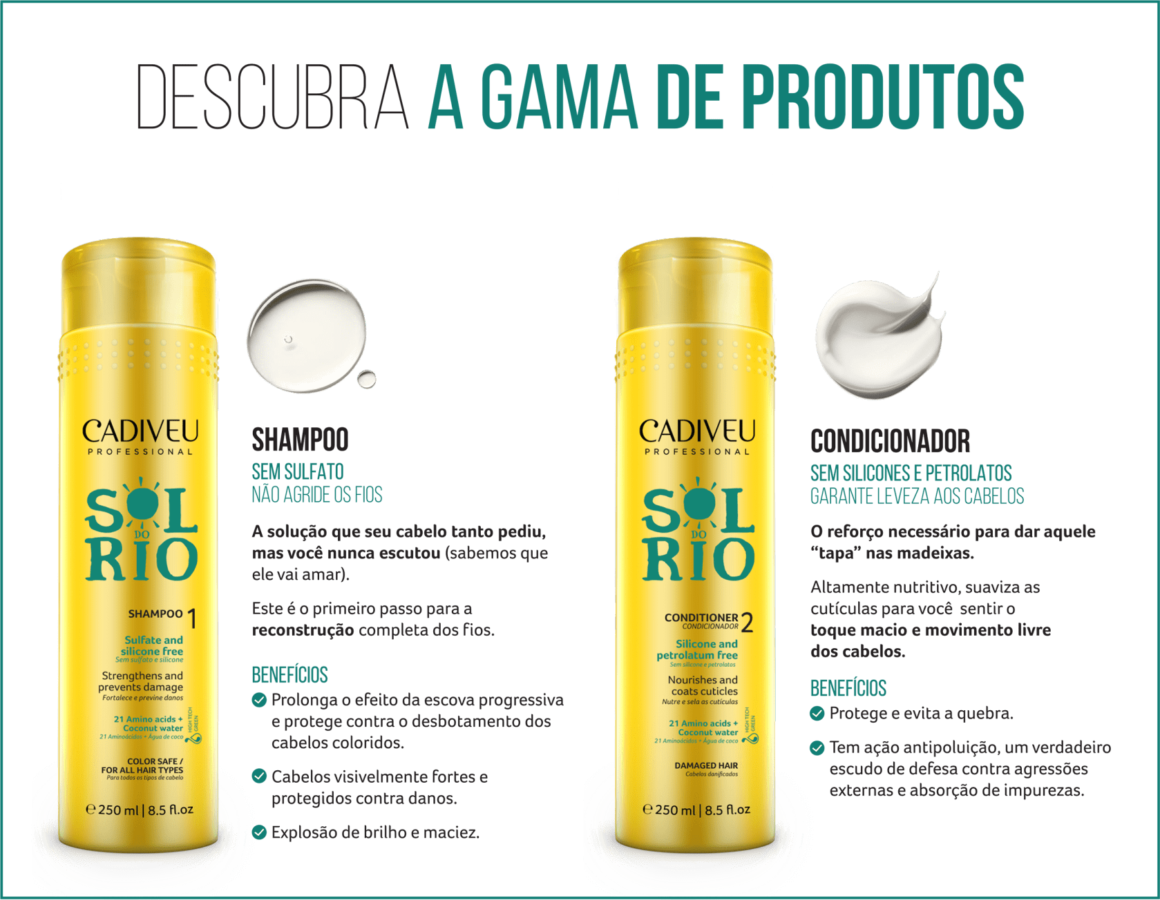Kit Cadiveu Professional Sol do Rio Recarga de Proteína (3 Produtos)