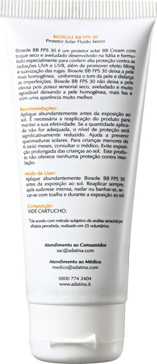 Ada Tina Biosole BB Cream FPS30 Noce - Protetor Facial com Cor 40ml