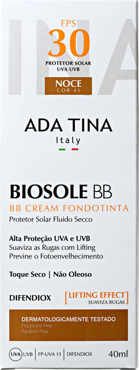 Ada Tina Biosole BB Cream FPS30 Noce - Protetor Facial com Cor 40ml