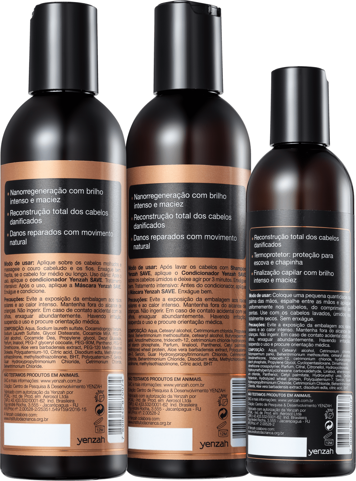 Kit Yenzah Save Reconstrução Capilar Treatment (3 Produtos)