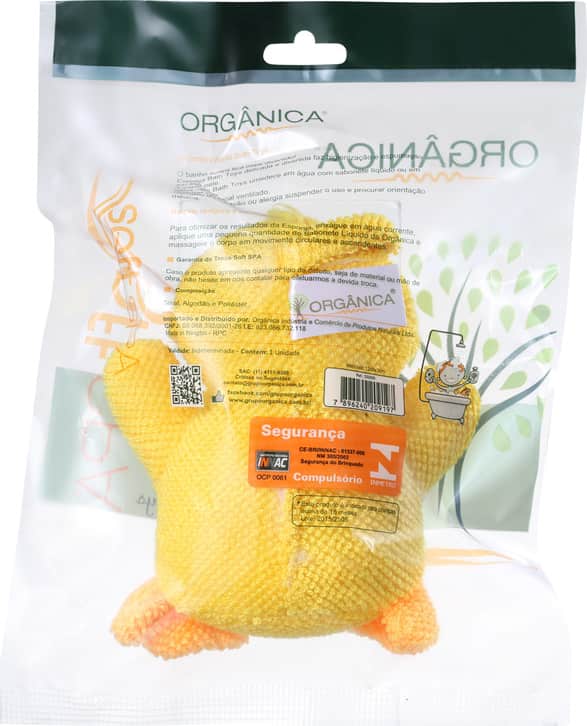 Orgânica Bath Toy Patinho Amarelo - Esponja de Banho