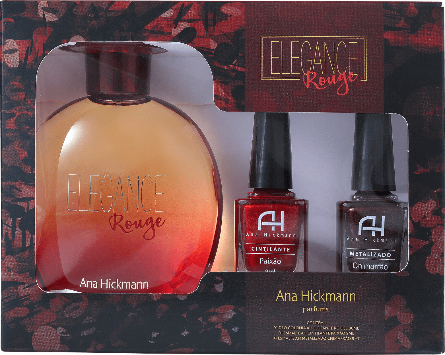 Conjunto Elegance Rouge Ana Hickmann Feminino - Deo Colônia 80ml + Esmalte 9ml 2un