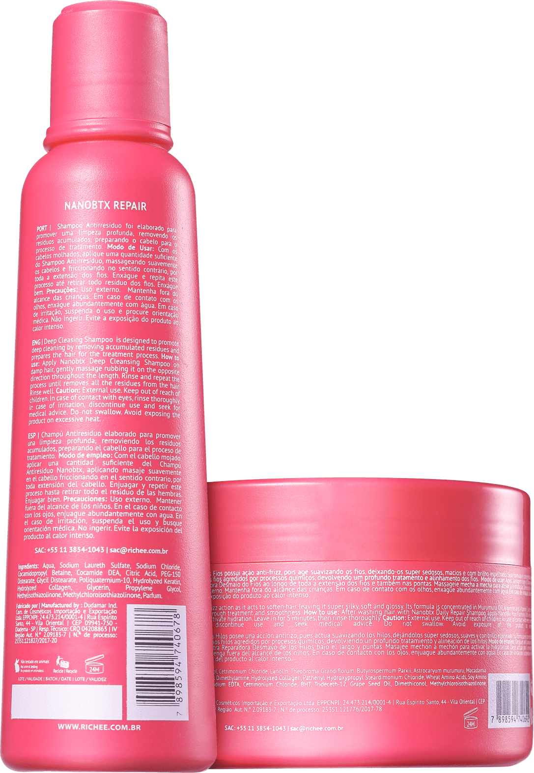 Kit Richée Professional Nano Botox Repair Desmaio dos Fios (2 Produtos)
