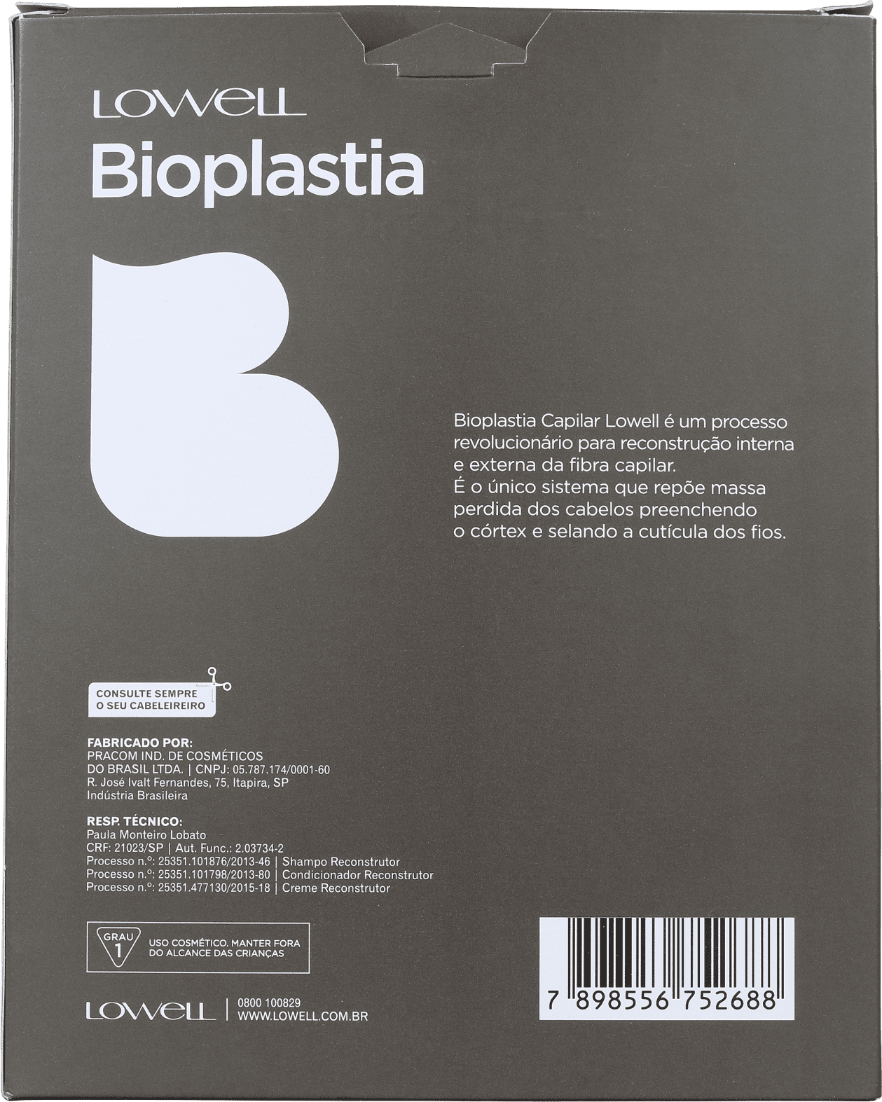 Kit Lowell Bioplastia Capilar Bioplastia Home Care (3 Produtos)