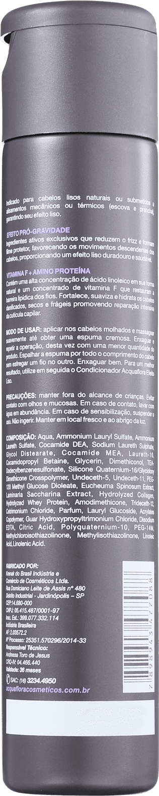 Acquaflora Efeito Liso - Shampoo sem Sal 300ml