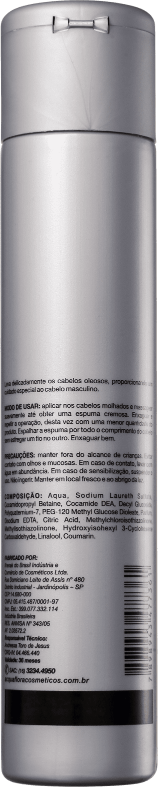 Acquaflora Homem Cabelos Oleosos - Shampoo sem Sal 300ml