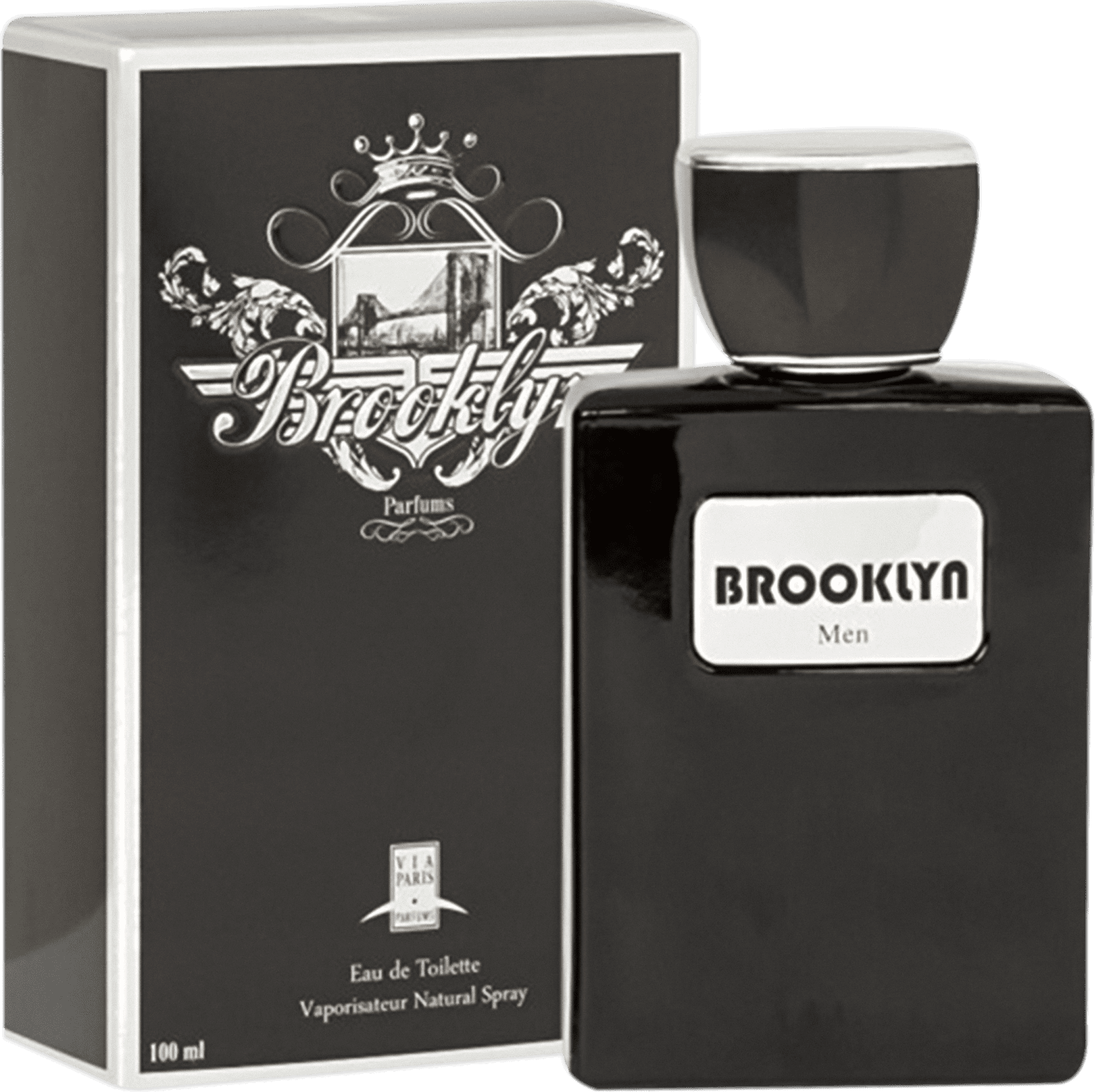 Men Black Brooklyn Via Paris Eau de Toilette - Perfume Masculino 100ml