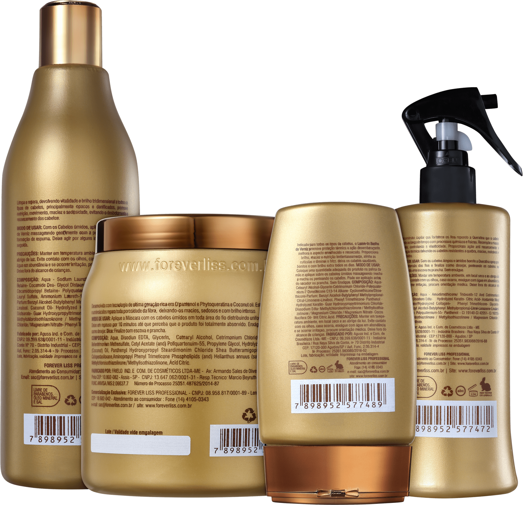 Kit Forever Liss Professional Banho de Verniz Completo (4 Produtos)