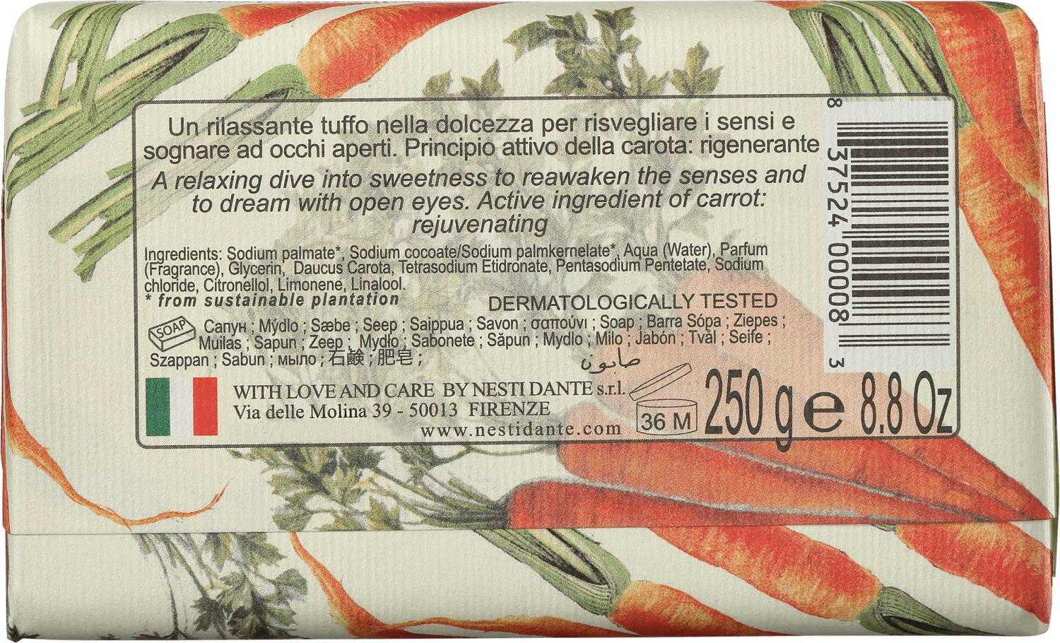 Nesti Dante Horto Botanico Cenoura - Sabonete em Barra 250g