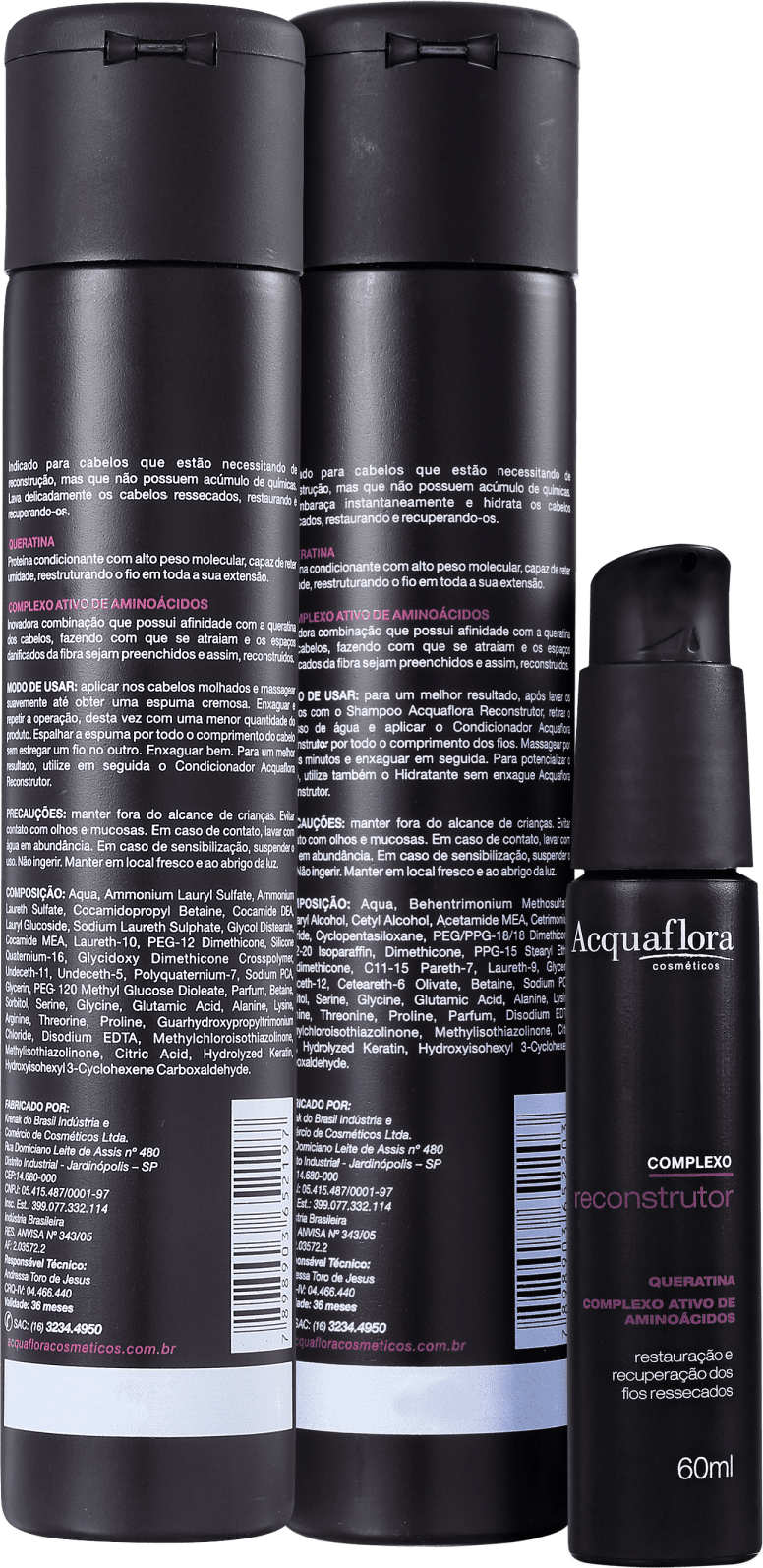 Kit Acquaflora Reconstrução Complexo de Tratamento (3 Produtos)