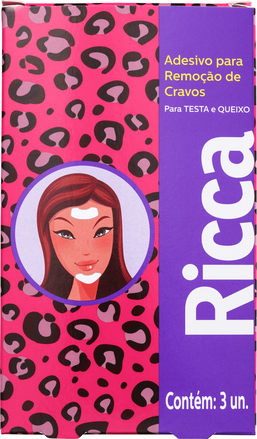 Ricca - Adesivo Removedor de Cravos para Testa e Queixo (3 Unidades)
