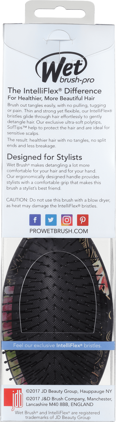 Wet Brush Pro Floral Rosa - Escova Oval