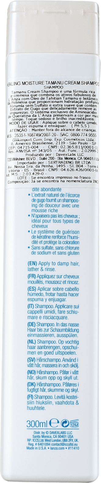 L'Anza Healing Moisture Tamanu Cream - Shampoo sem Sulfato 300ml