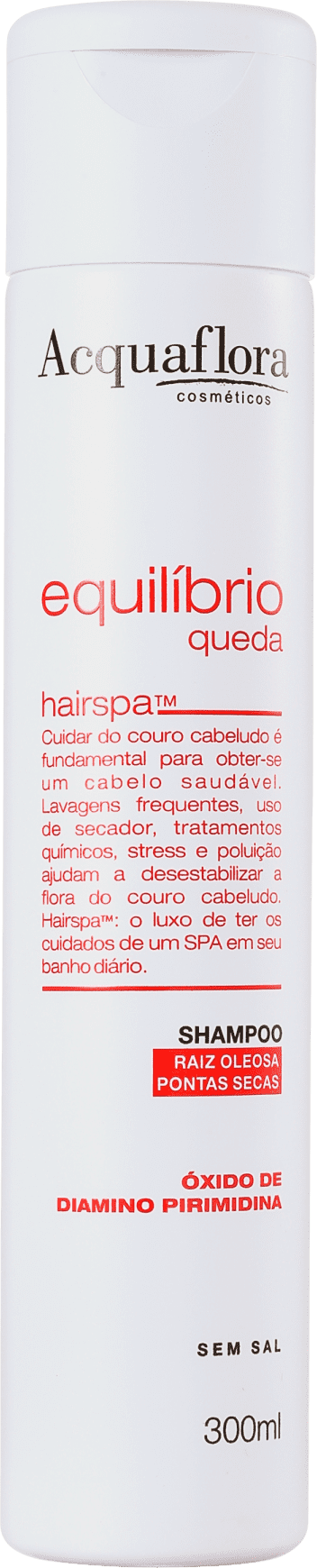 Acquaflora Equilíbrio Queda Raiz Oleosa Pontas Secas - Shampoo Antiqueda 300ml