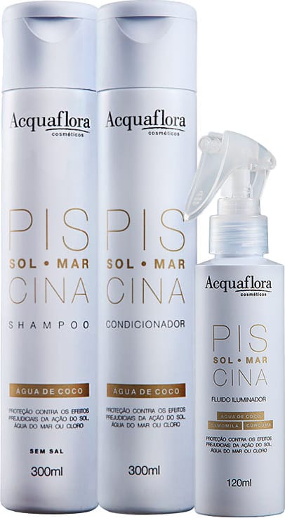 Kit Acquaflora Sol Mar Piscina Iluminador (3 Produtos)
