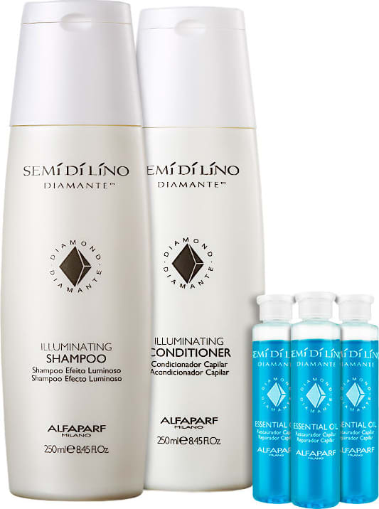 Kit Alfaparf Semi di Lino Diamante Essential Shine (3 Produtos)