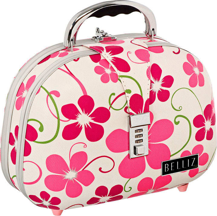 Belliz Eva Média Teen - Maleta Estampa Flores Rosa