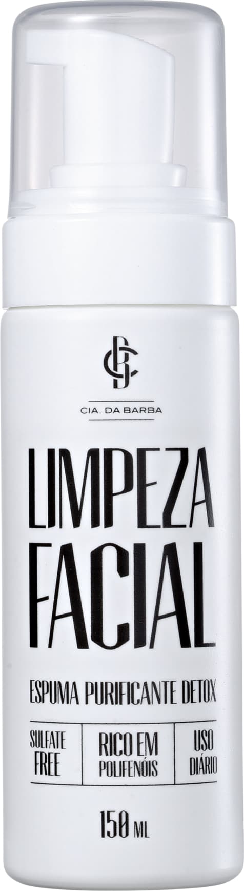 Cia da Barba Purificante Detox - Espuma de Limpeza Facial 150ml